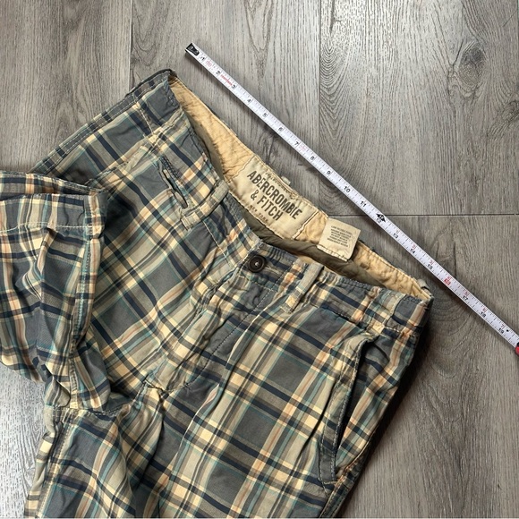 Abercrombie & Fitch Shorts Mens 32 Plaid Multicolor Cotton Casual Chino - Picture 8 of 9